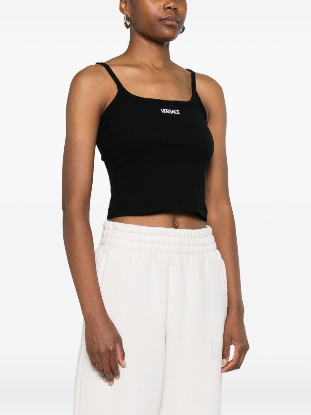 logo-embroidered top - 3