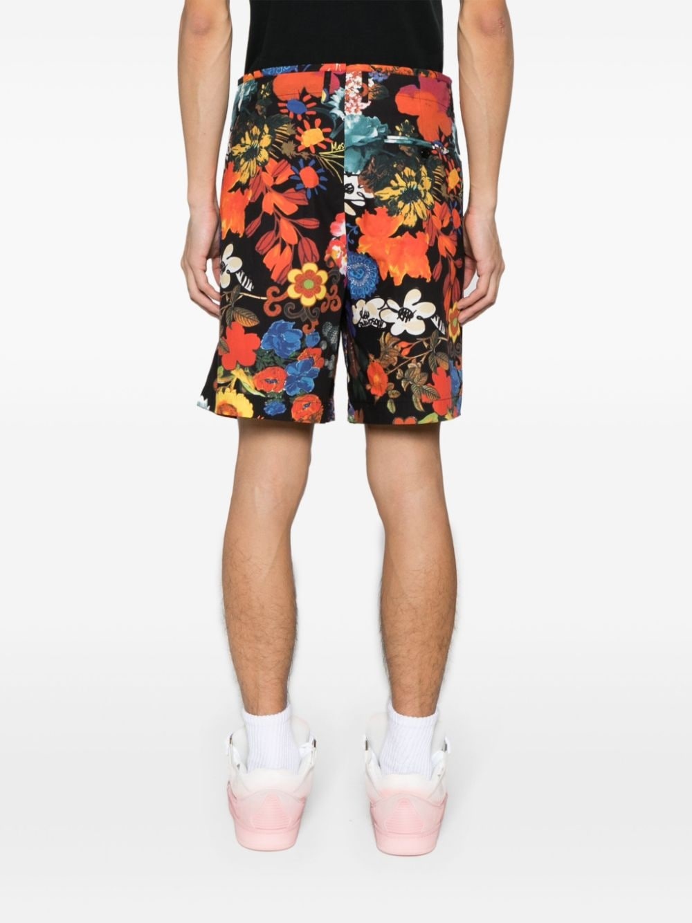 allover floral-print pleated shorts - 4