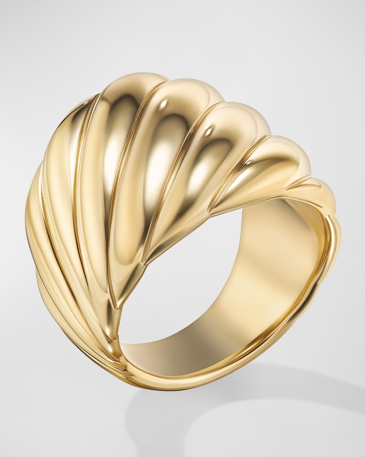 Sculpted Cable Ring in 18K Gold, 20mm - 3
