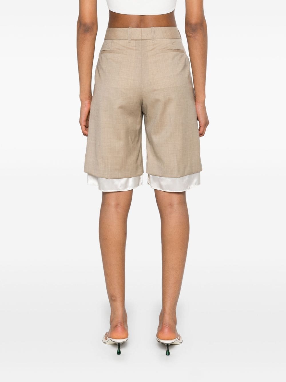 layered-effect tailored shorts - 4