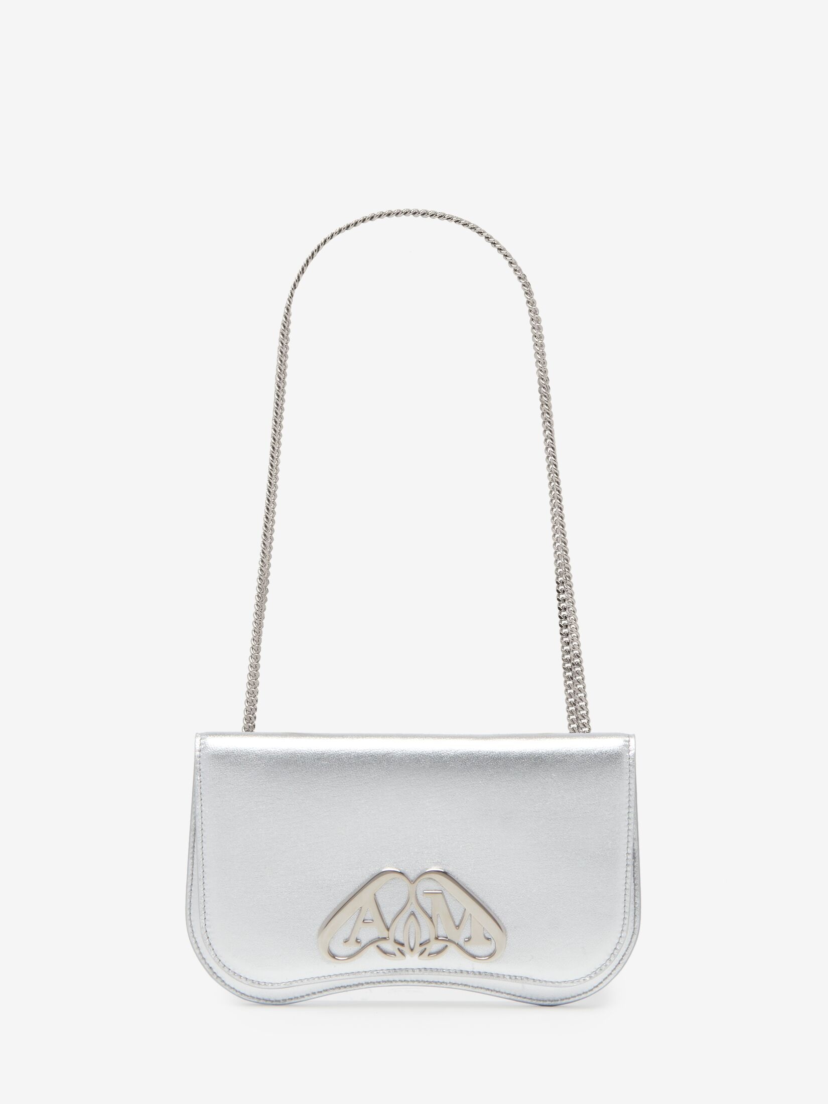 Women's The Seal Phone Mini Bag With Chain in Silver - 2