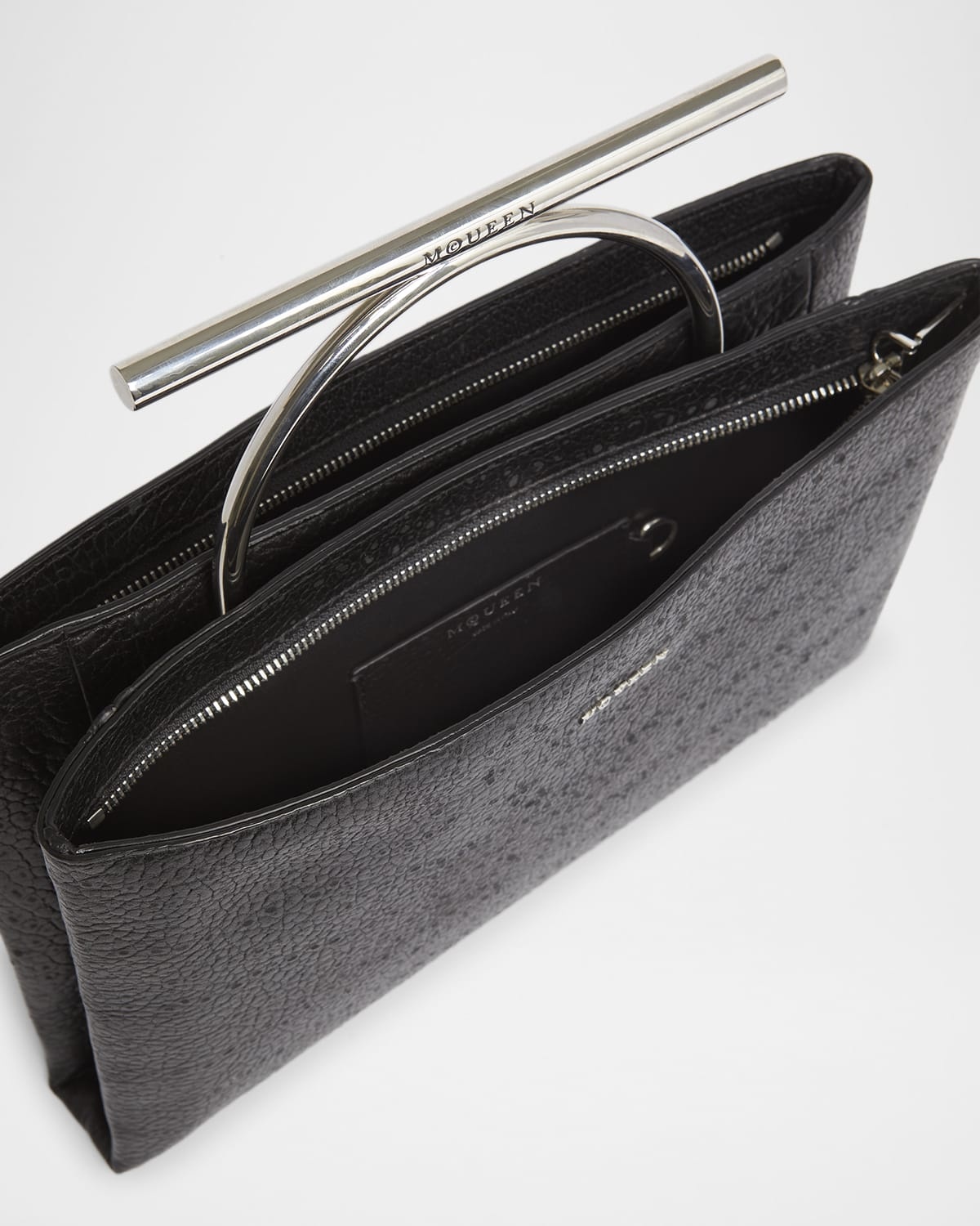 Crossbar Leather Clutch Bag - 3