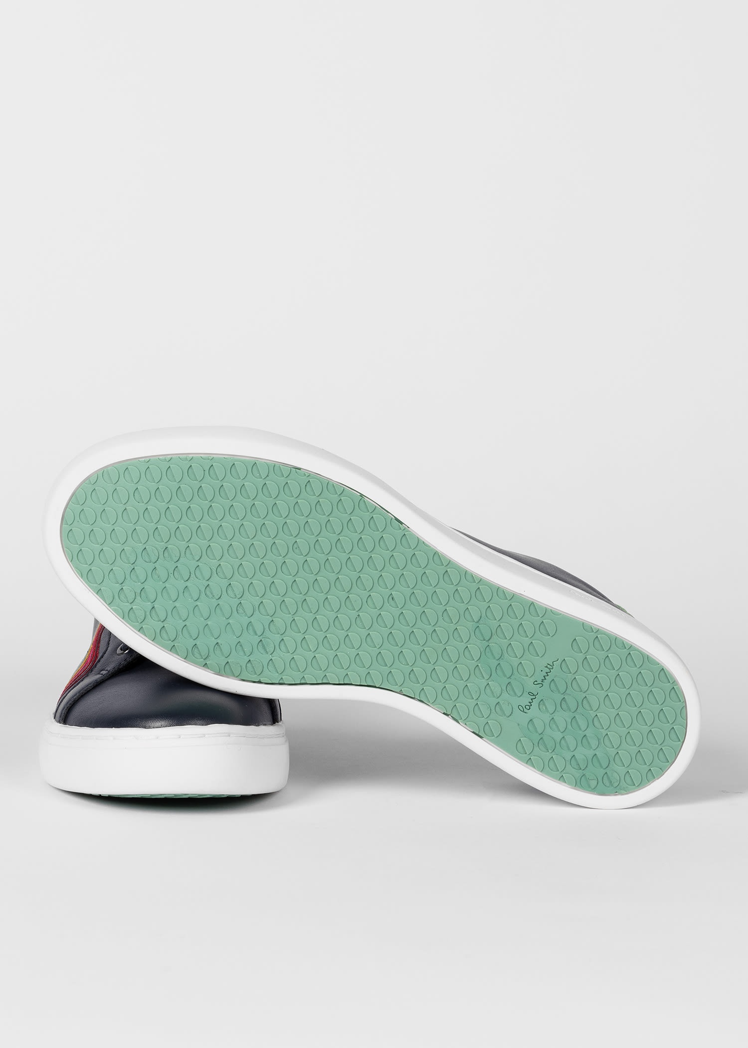 Navy Leather 'Lapin' Swirl Trainers - 2