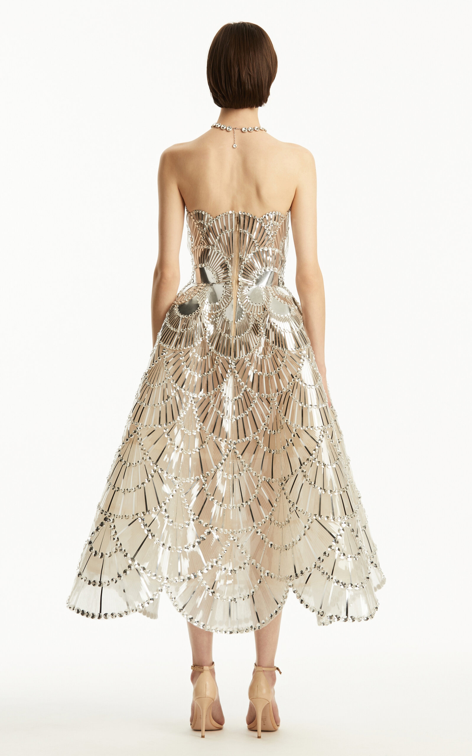 Crystal-Embellished Tulle Gown silver - 4
