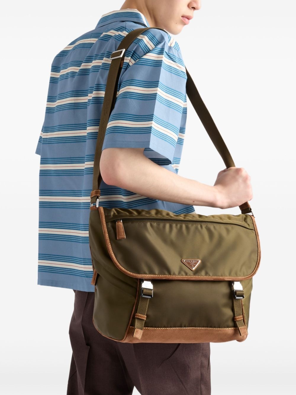 large triangle-logo messenger bag - 3