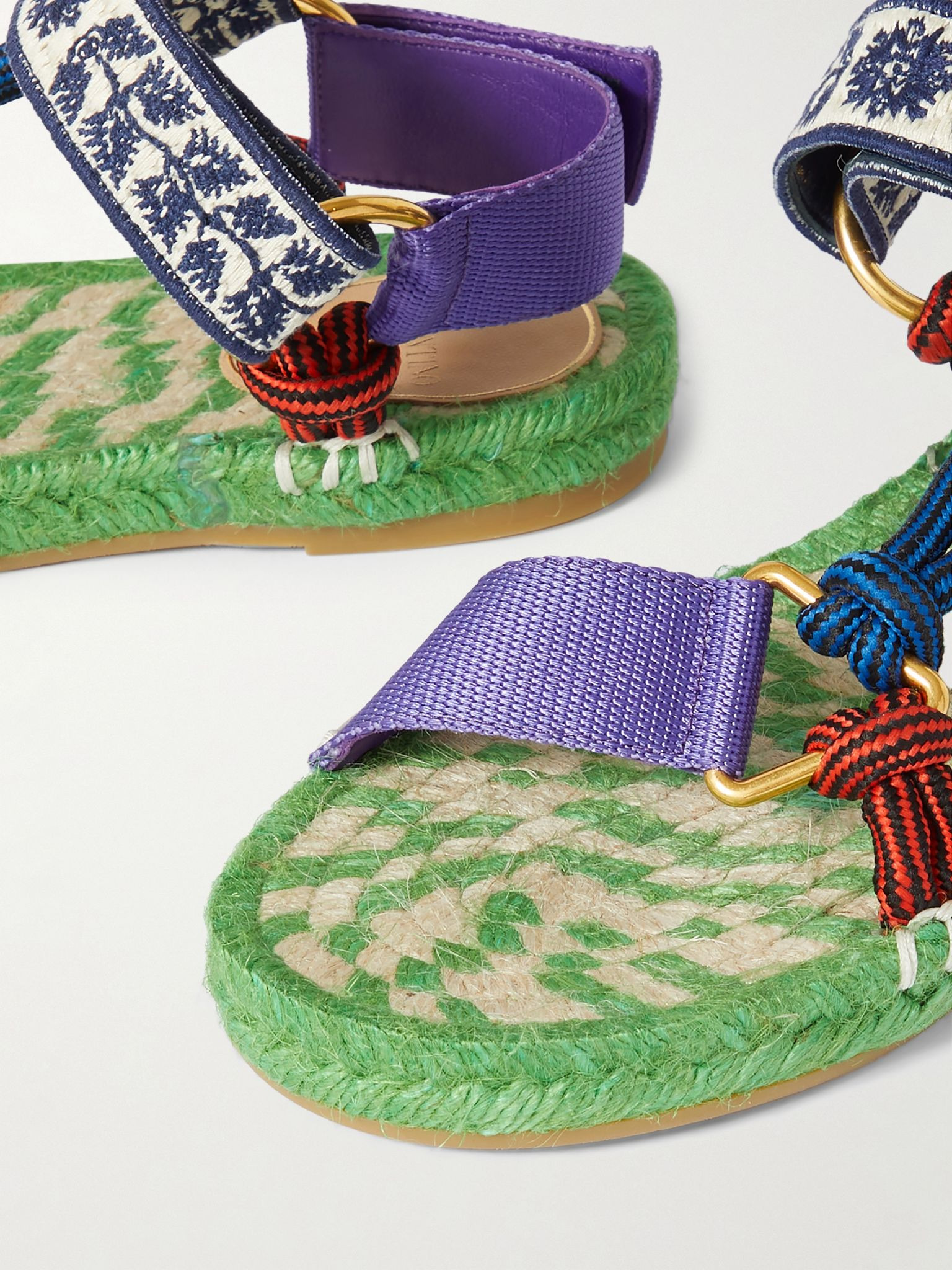 Grosgrain, cord and jacquard espadrille sandals Multi - 4