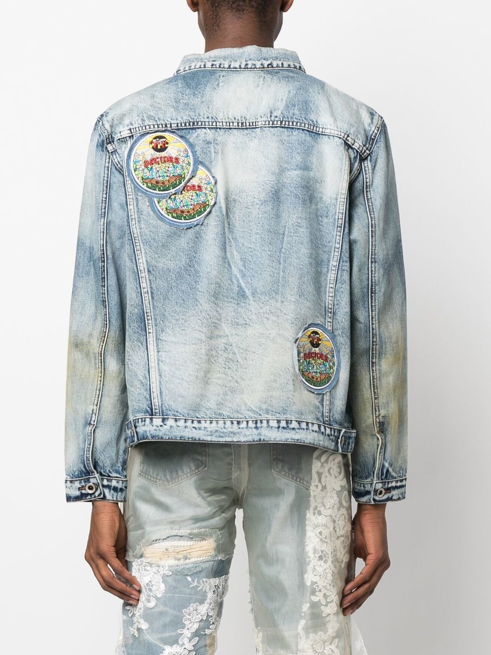 patch-detail denim jacket - 4
