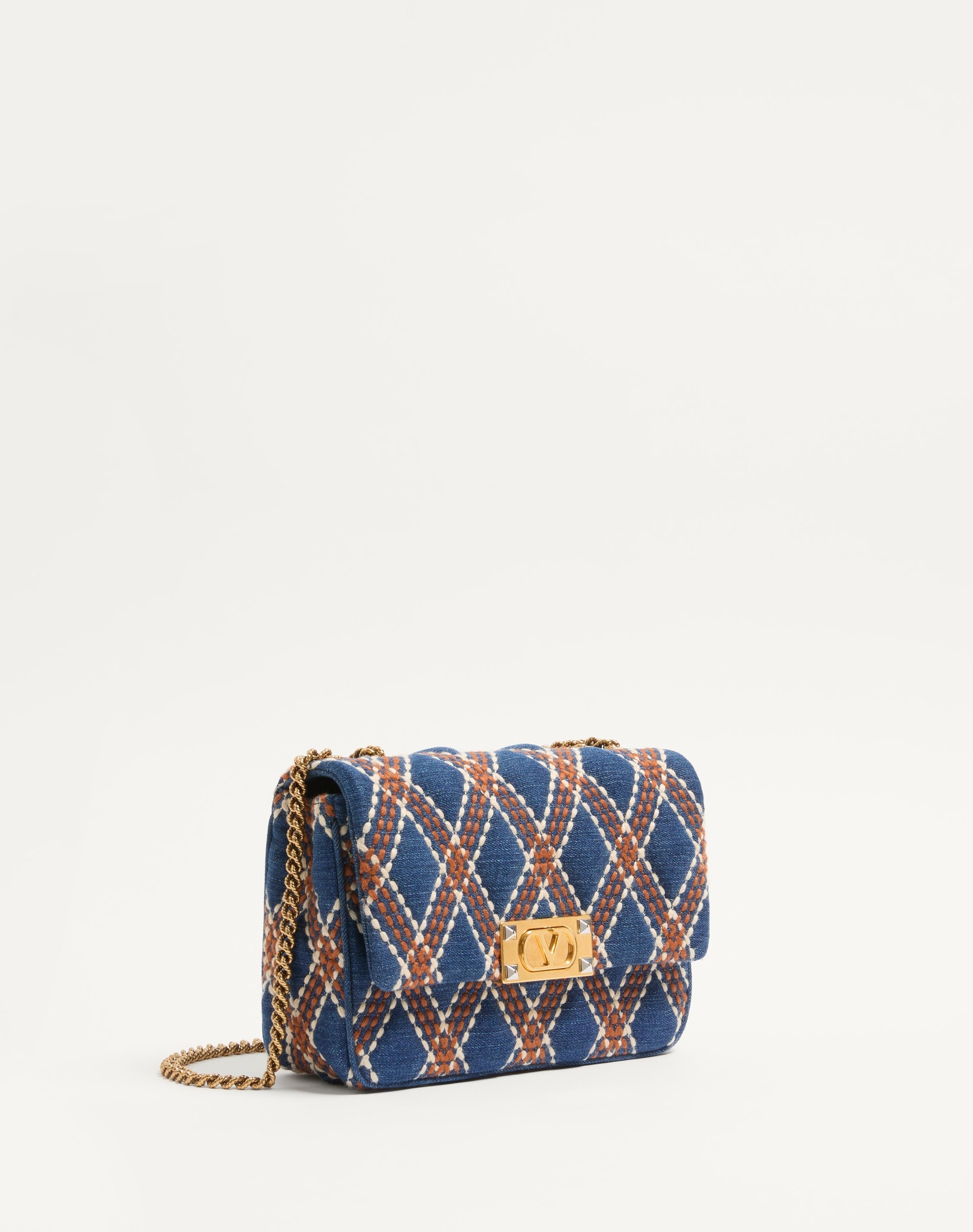 VALENTINO GARAVANI QUILTIE 67 MEDIUM DENIM SHOULDER BAG - 2