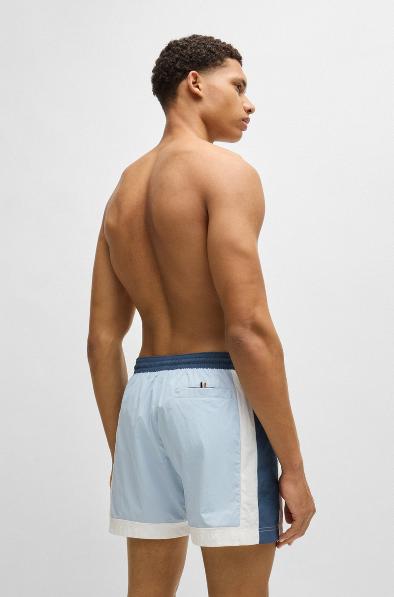 BOSS COLOR-BLOCK SWIM SHORTS WITH PRINTED LOGO outlook