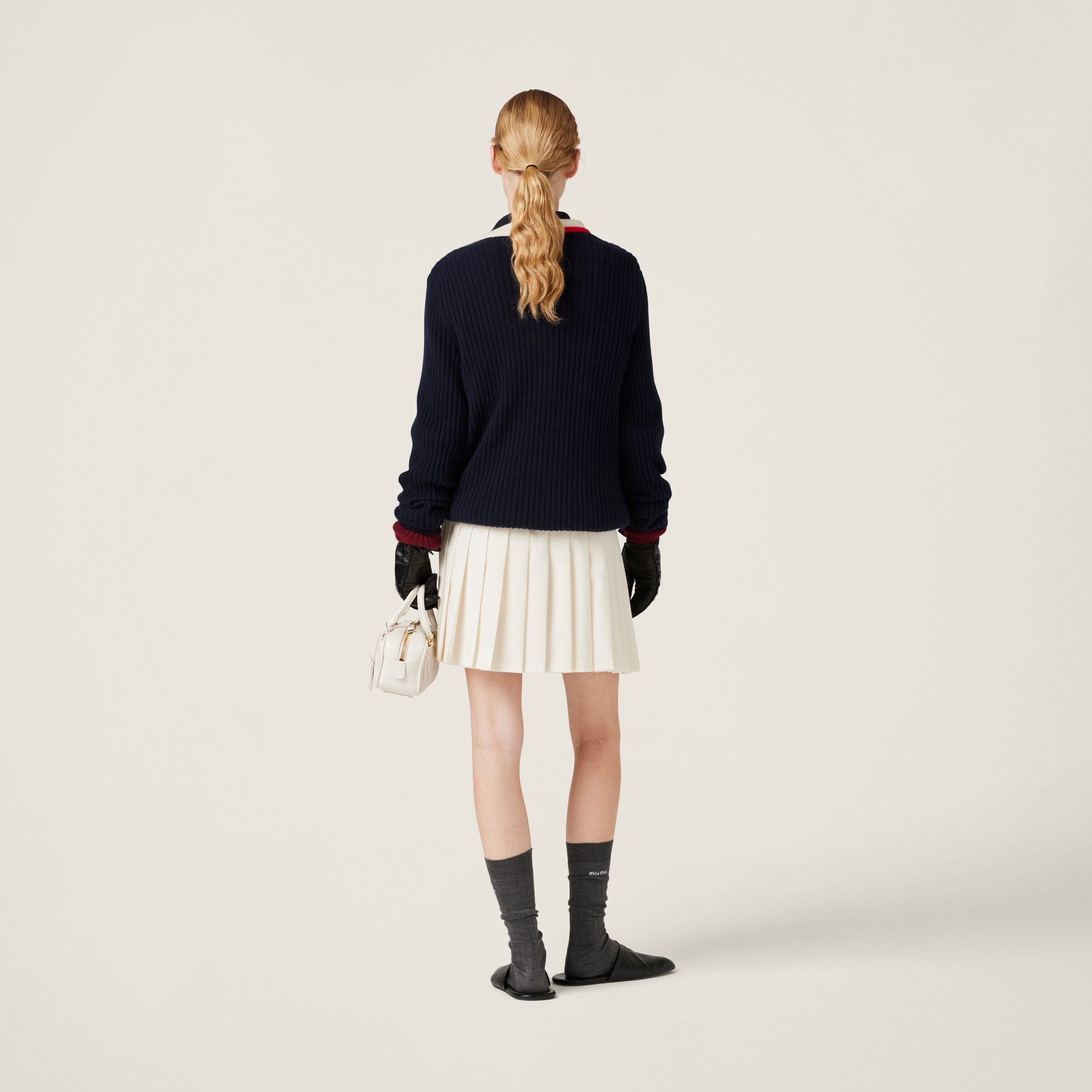 Pleated mohair fabric mini-skirt - 3