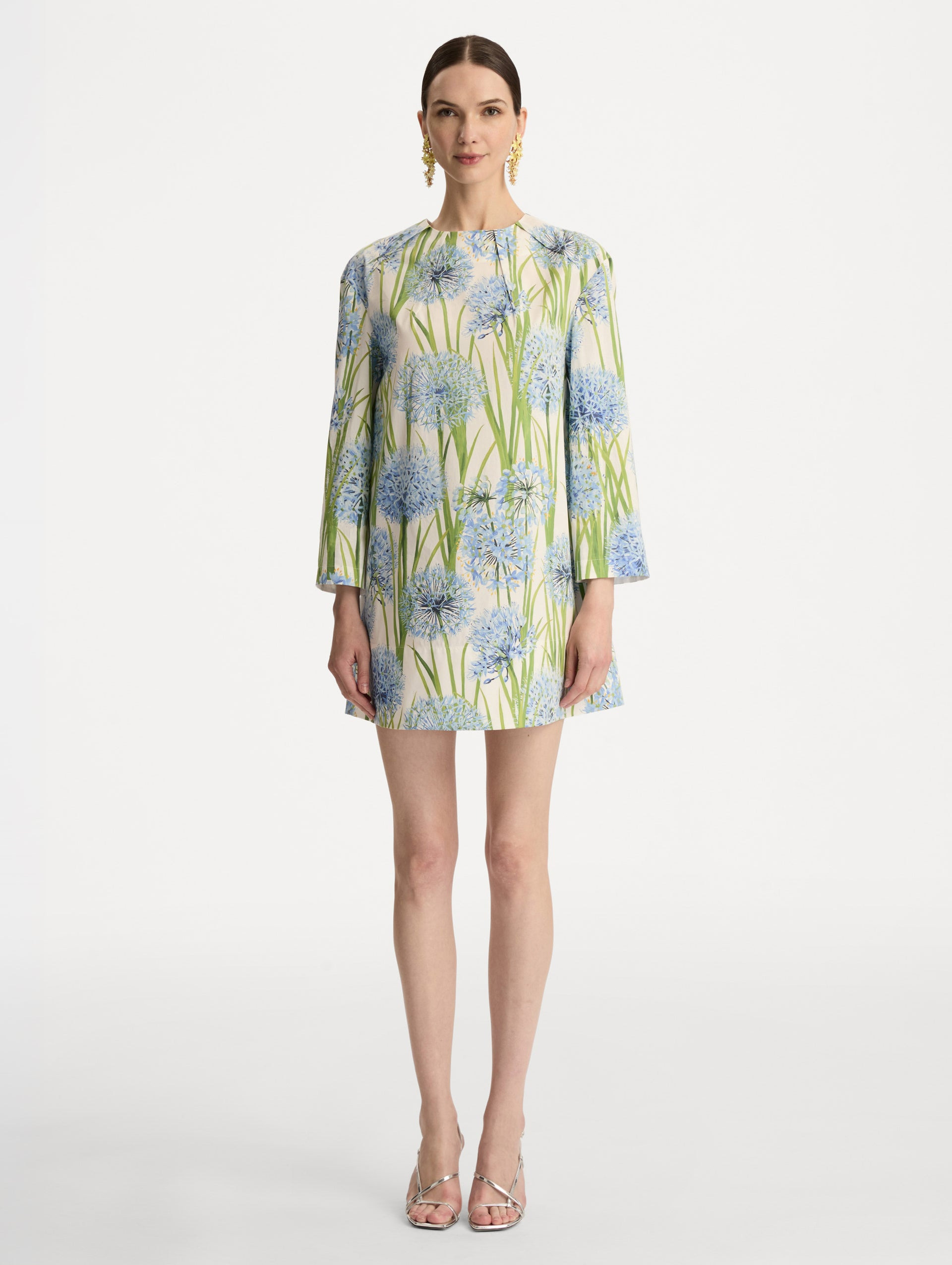 ALLIUM COTTON POPLIN LONG SLEEVE SHIFT DRESS - 2