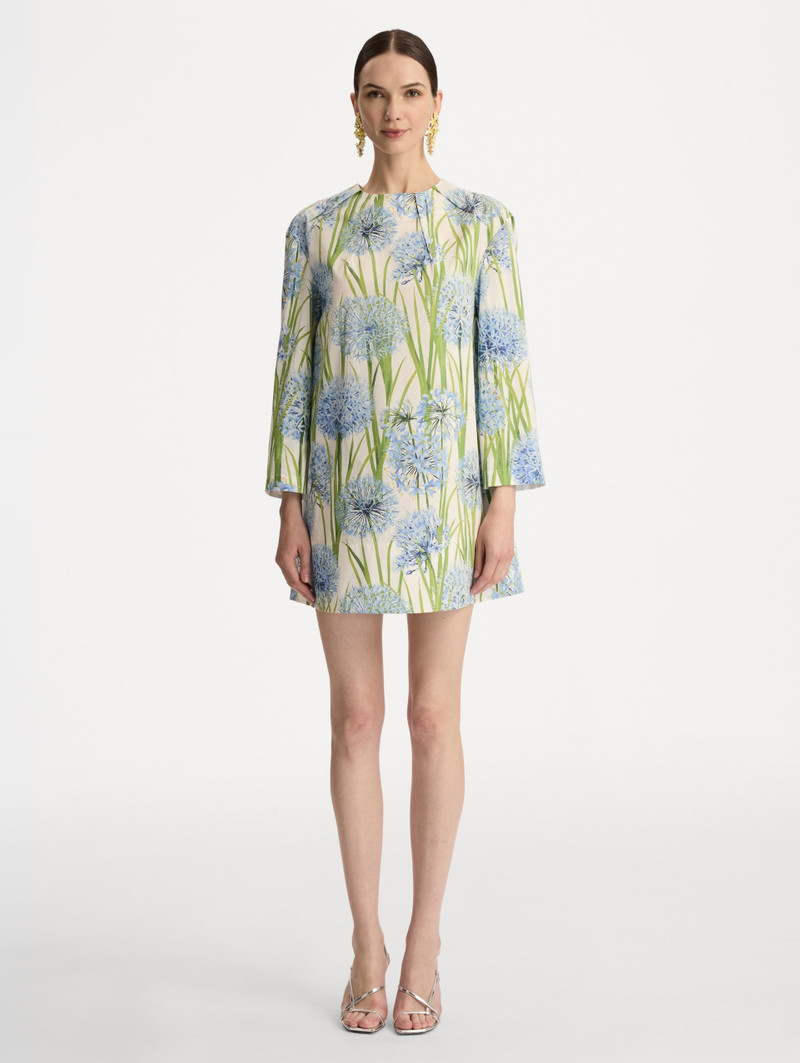 Oscar de la Renta ALLIUM COTTON POPLIN LONG SLEEVE SHIFT DRESS outlook