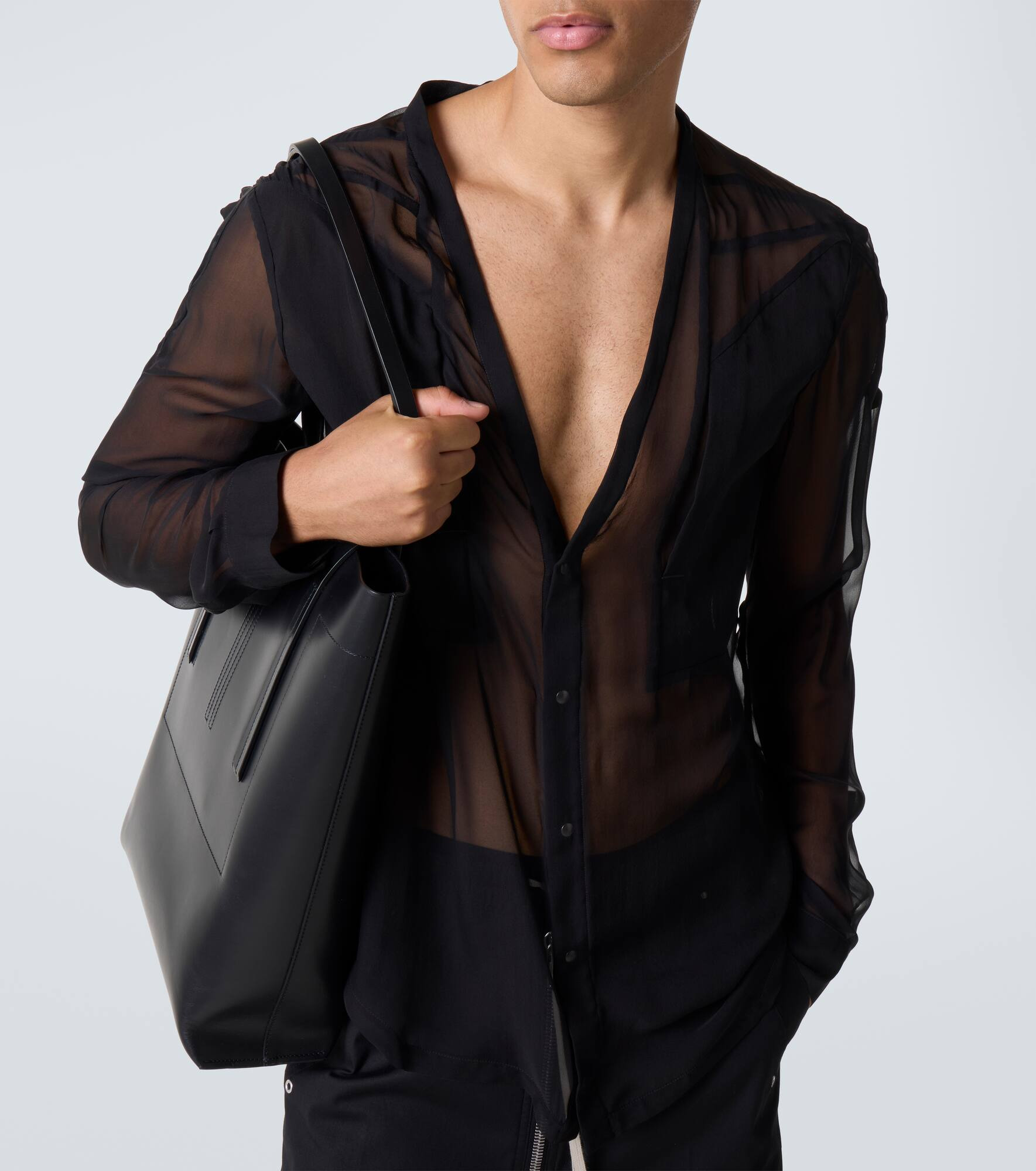 Sheer silk shirt - 5