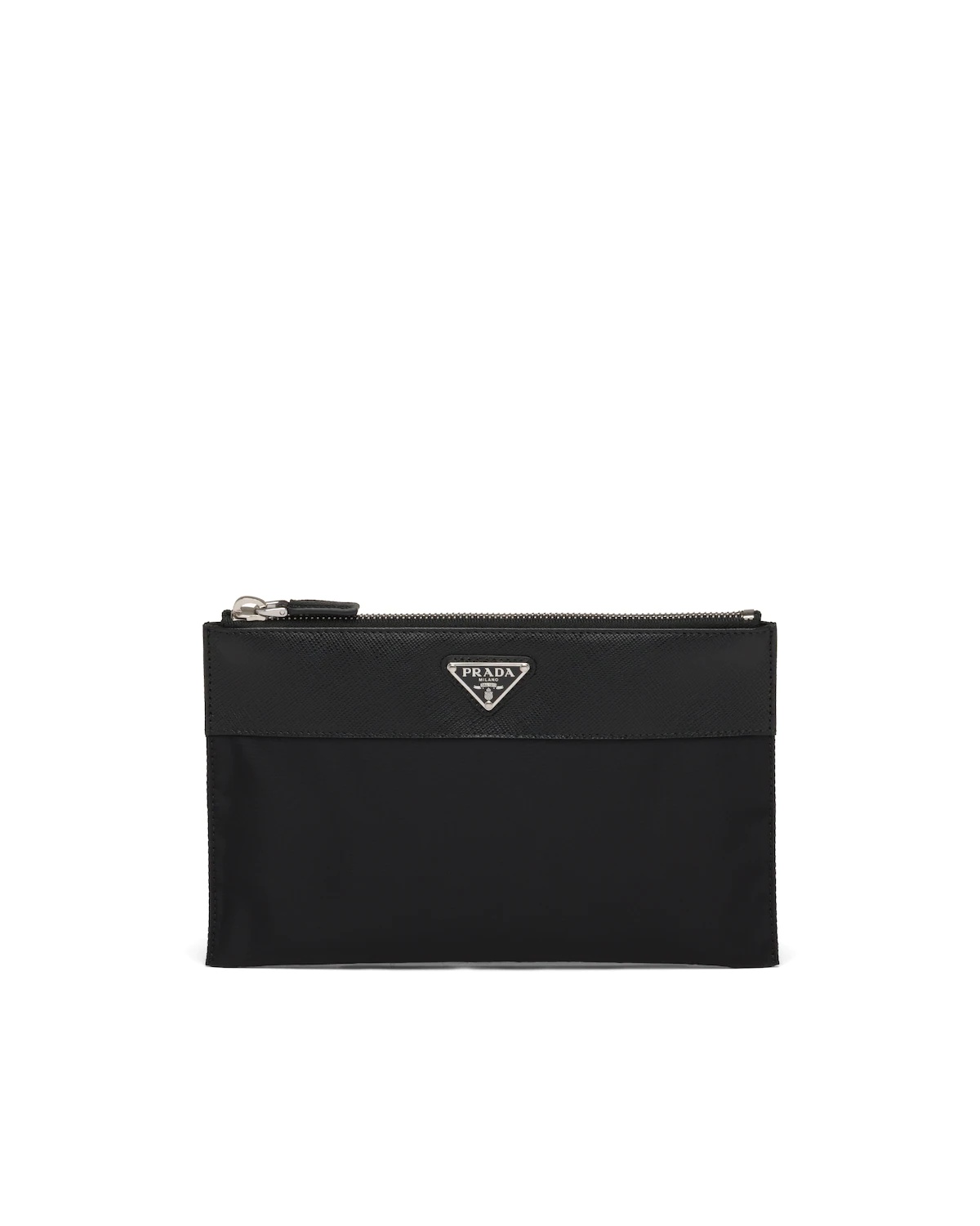 Re-Nylon and Saffiano leather pouch wallet - 1