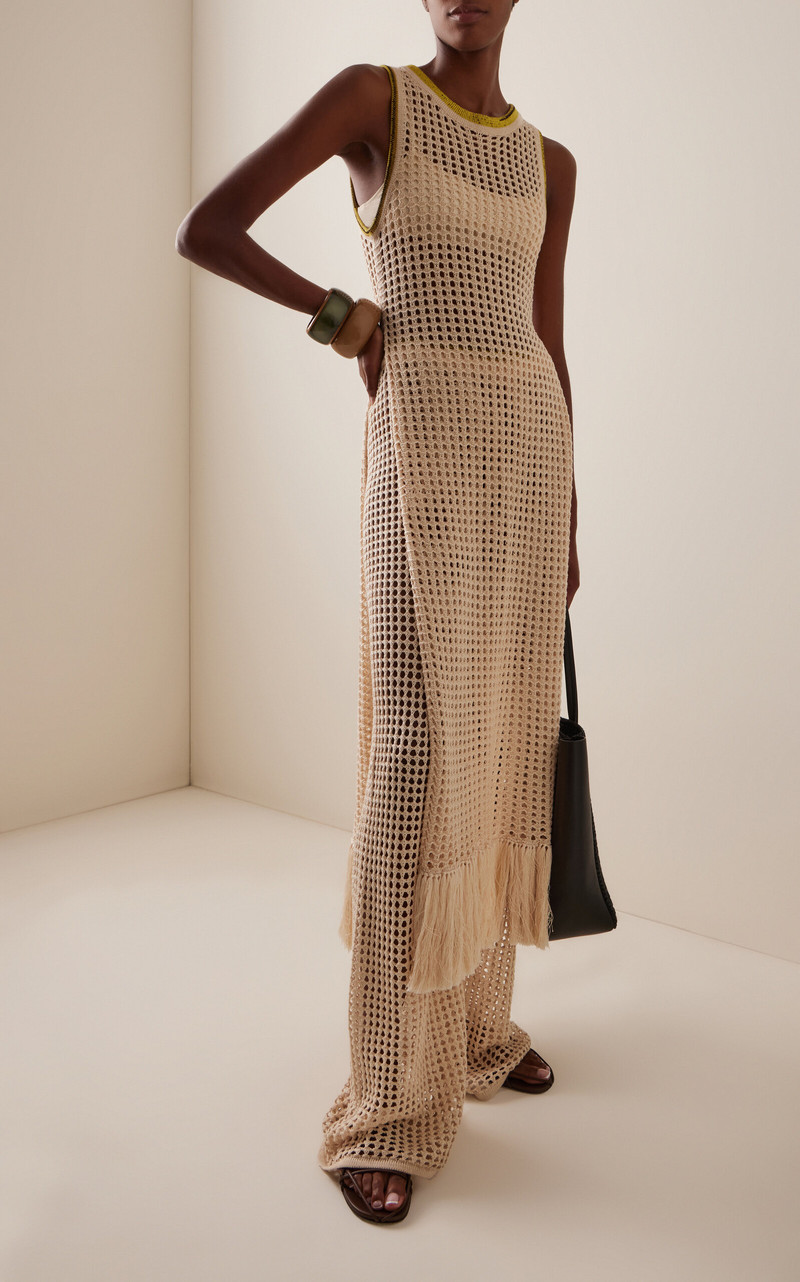 ESCVDO Atuq Knit Wide-Leg Pants ivory outlook