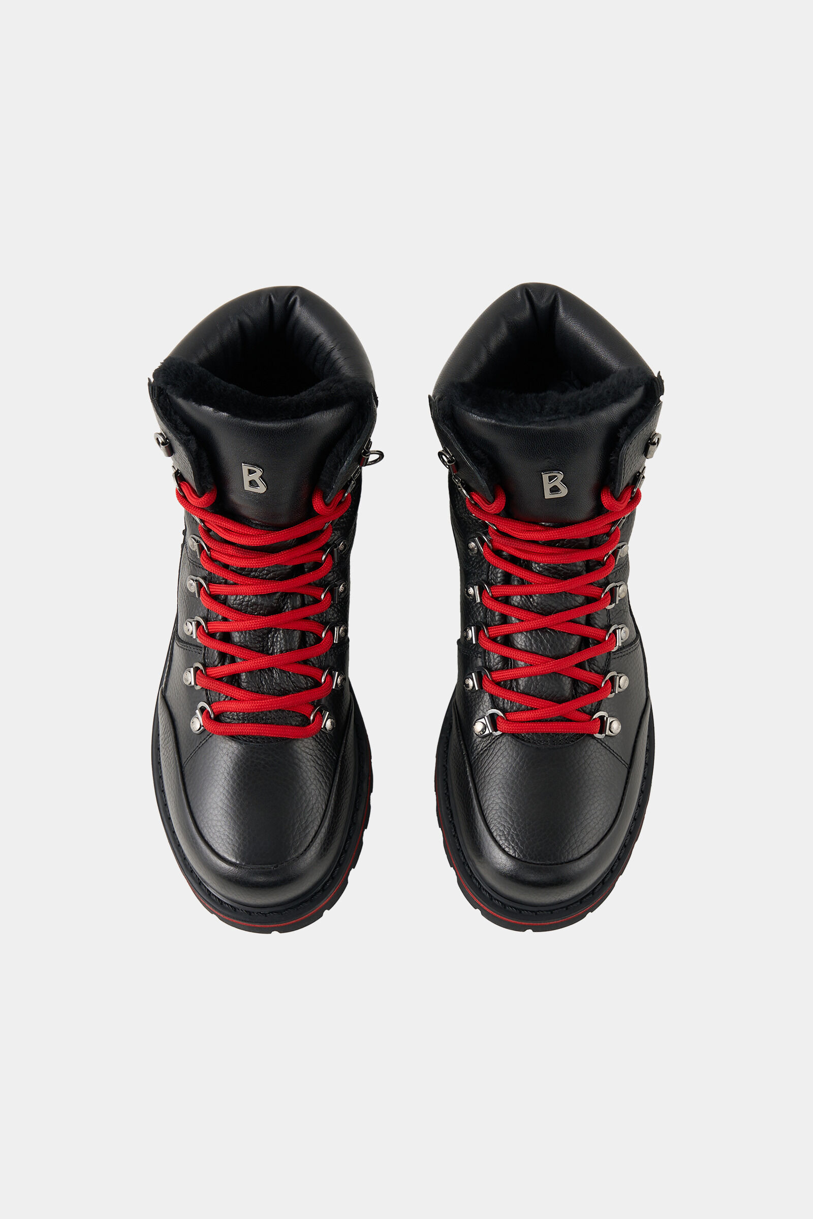 Mid Boots Helsinki with spikes in Black/Red - 6