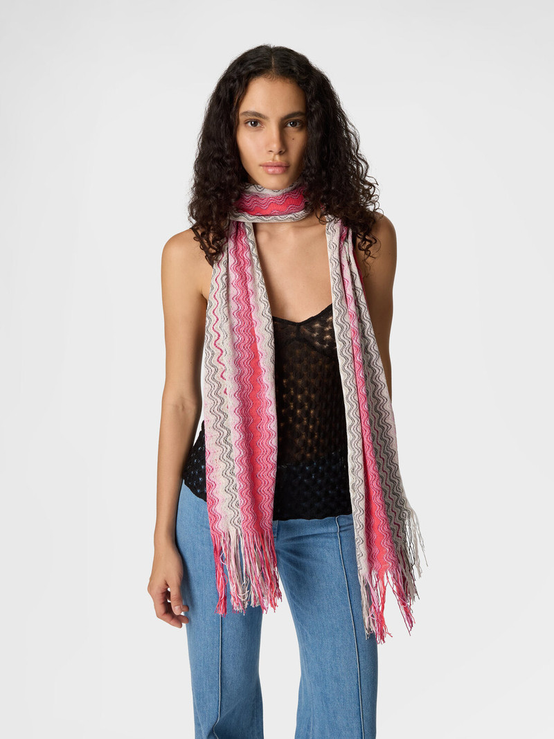 Cotton and viscose-blend scarf with fringes 3