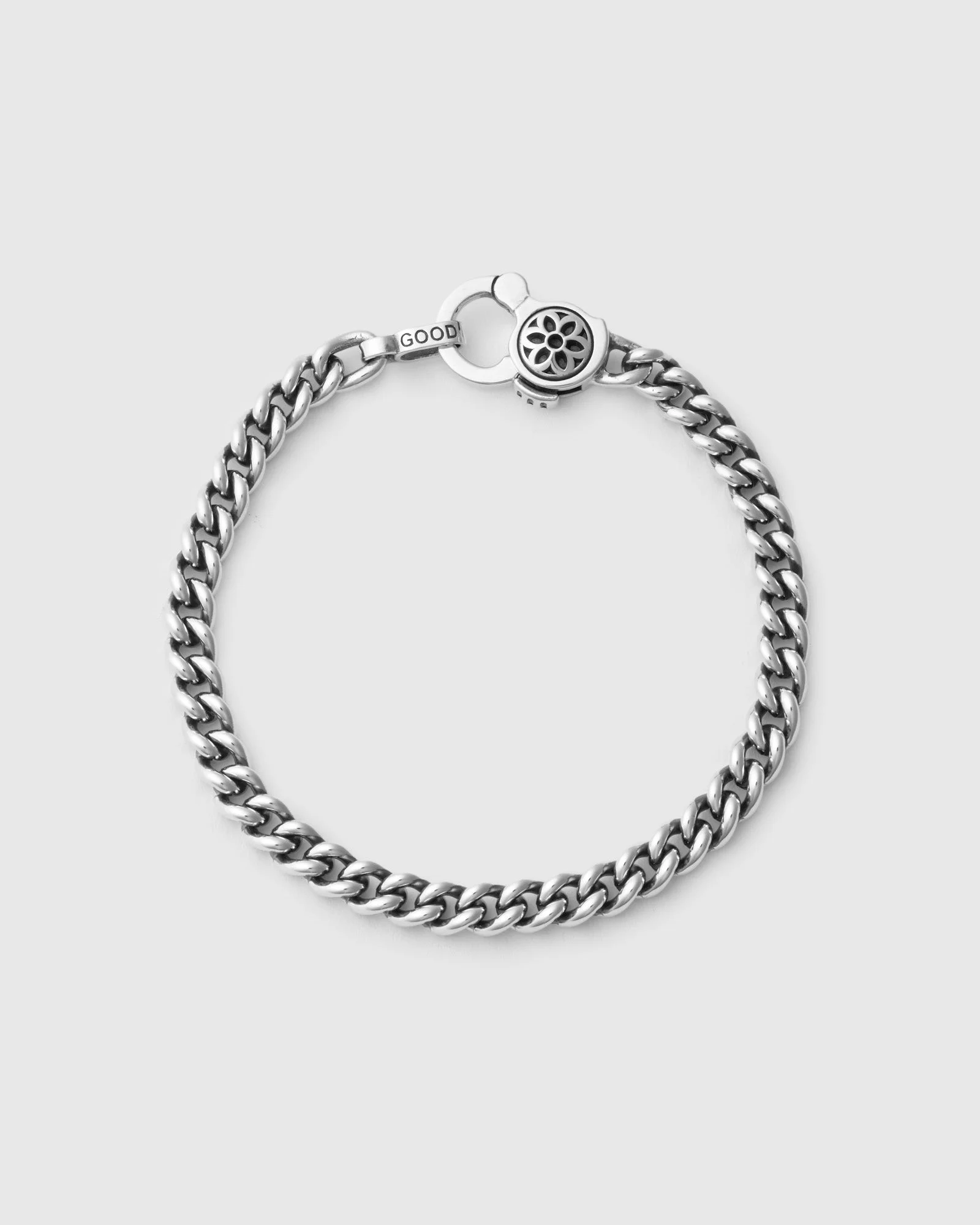 Curb Chain Bracelet Size AA in Sterling Silver - 1