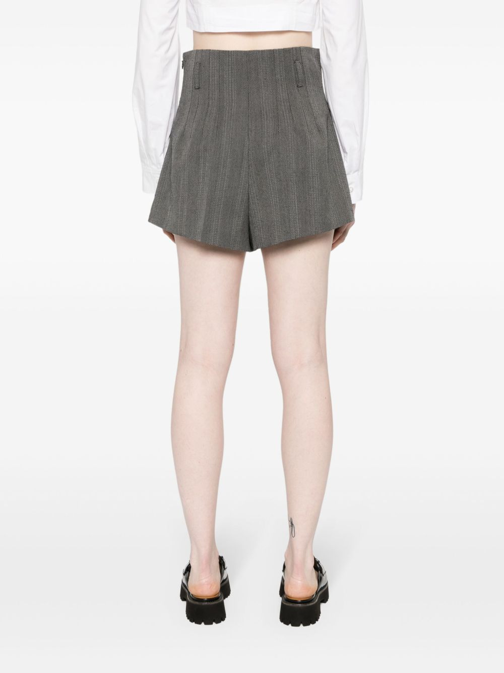 wool pleated shorts - 4