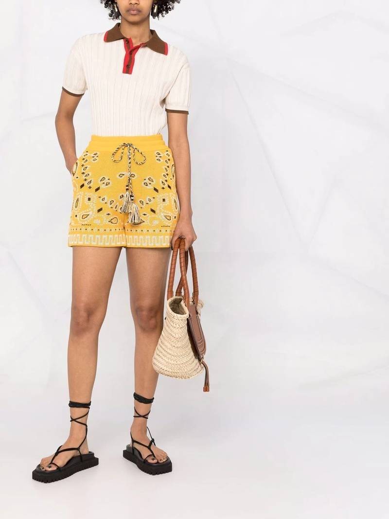 Alanui pique bandana-print shorts outlook