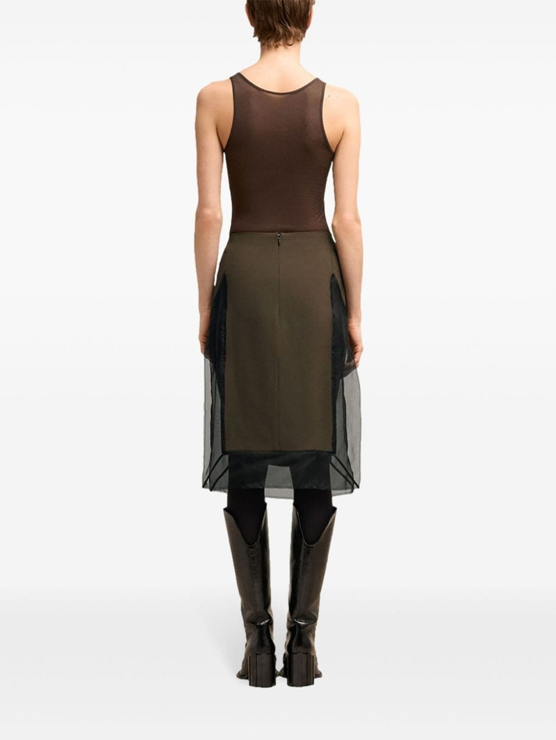 tulle-panel straight skirt 4