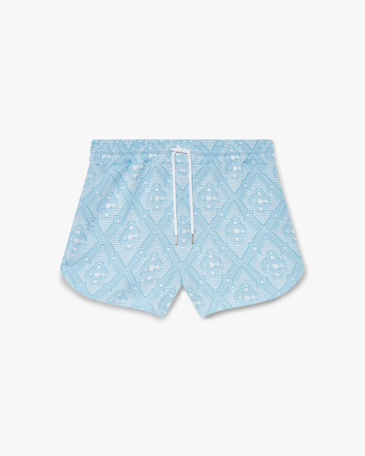 Pale Blue and White Jacquard Shorts - 1
