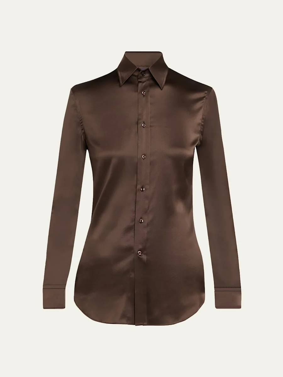 Silk Classic Button-Down Shirt - 1