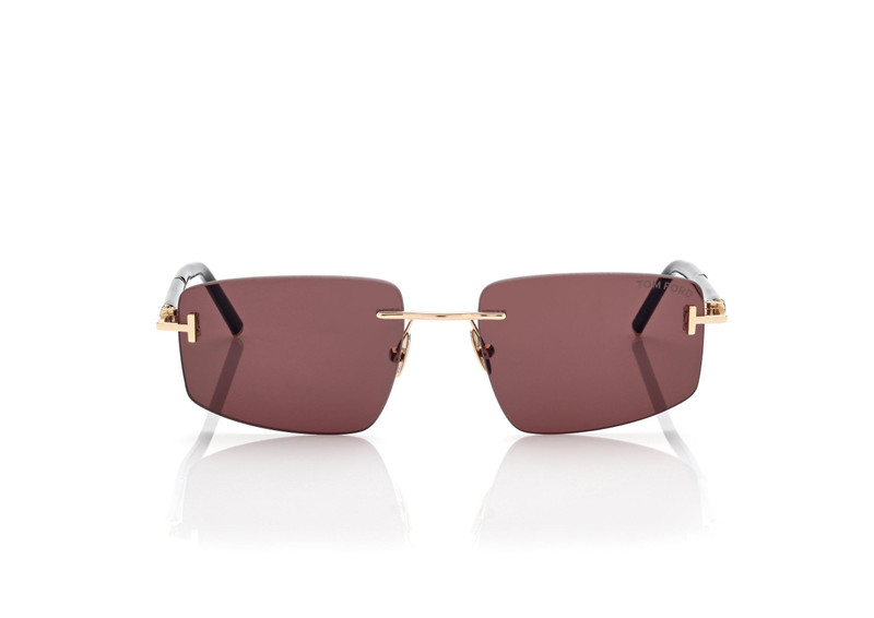 SQUARE TITANIUM AND HORN SUNGLASSES 1