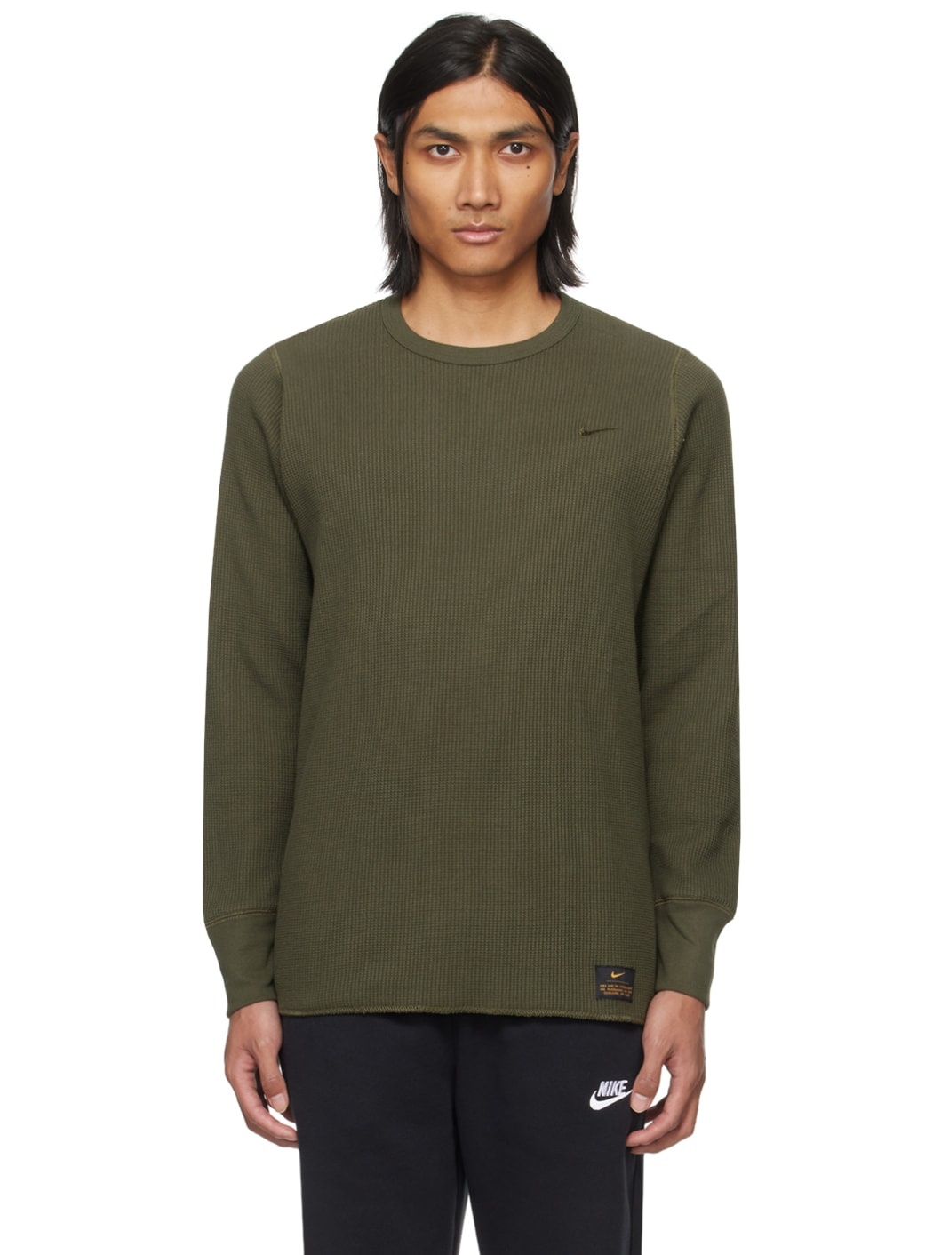 Green Embroidered Long Sleeve T-Shirt - 1