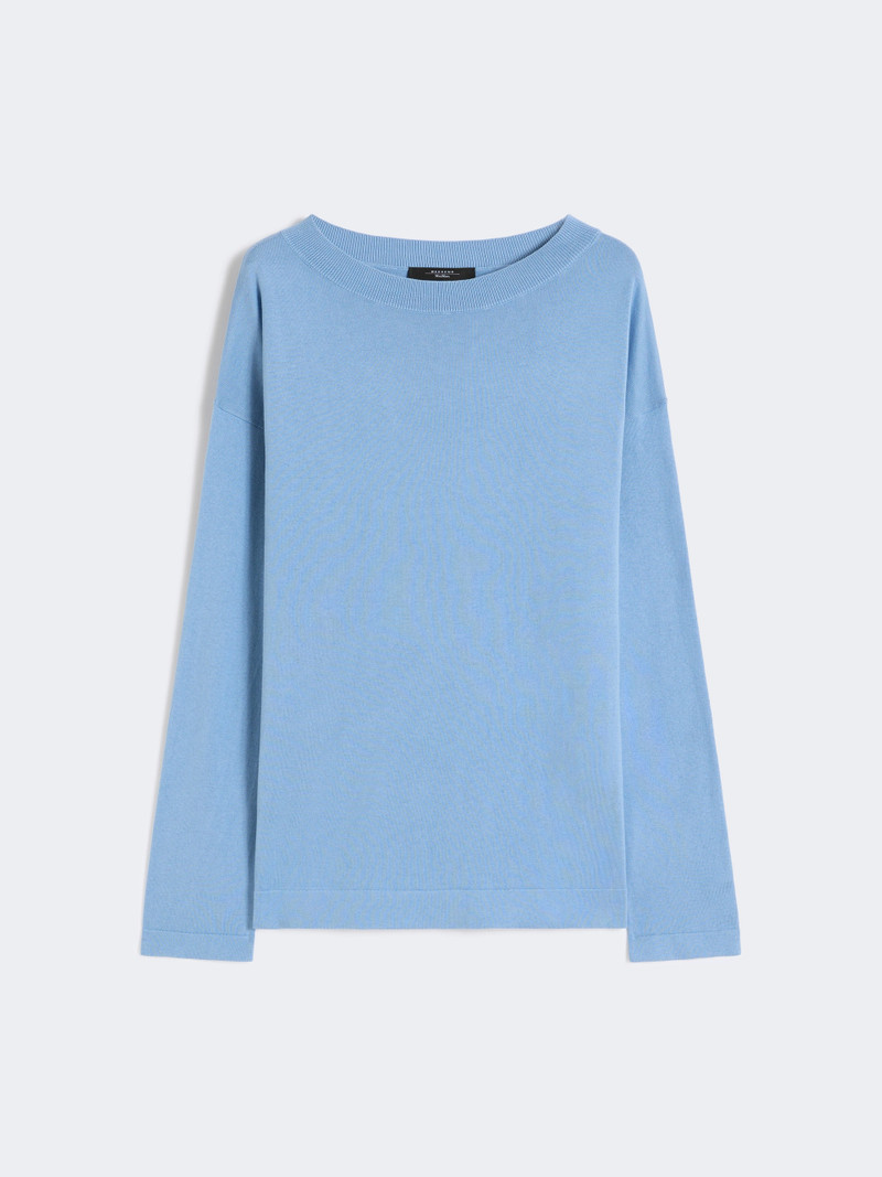 LEPRE Silk and cotton yarn sweater - LIGHT BLUE 1