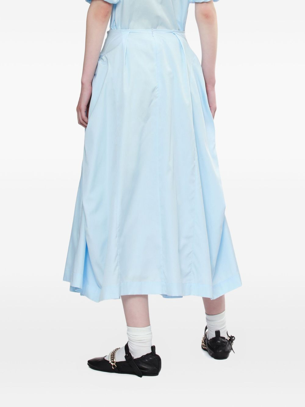 pleated panelled midi skirt - 4