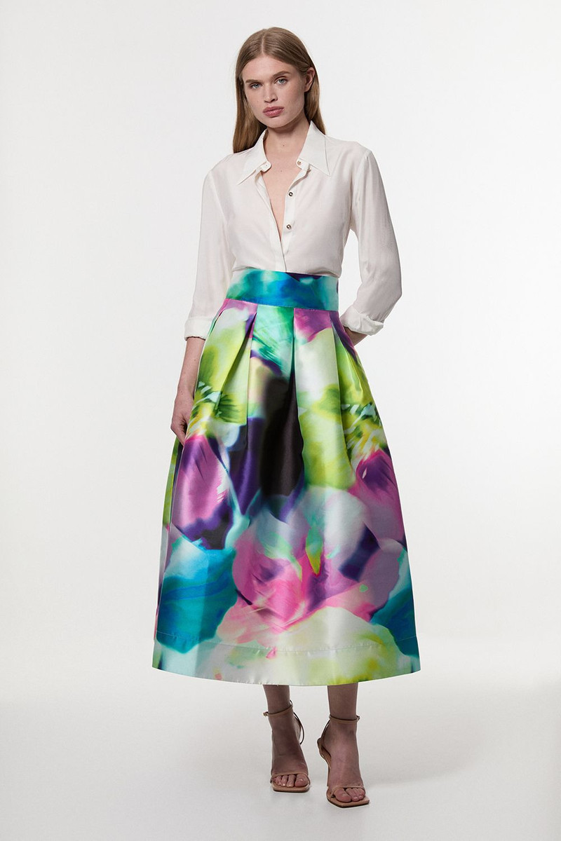 Floral Twill Woven Prom Skirt 3