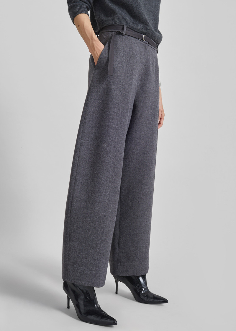 Sanve Tapered Leg Pants - Dark Grey Melange 3