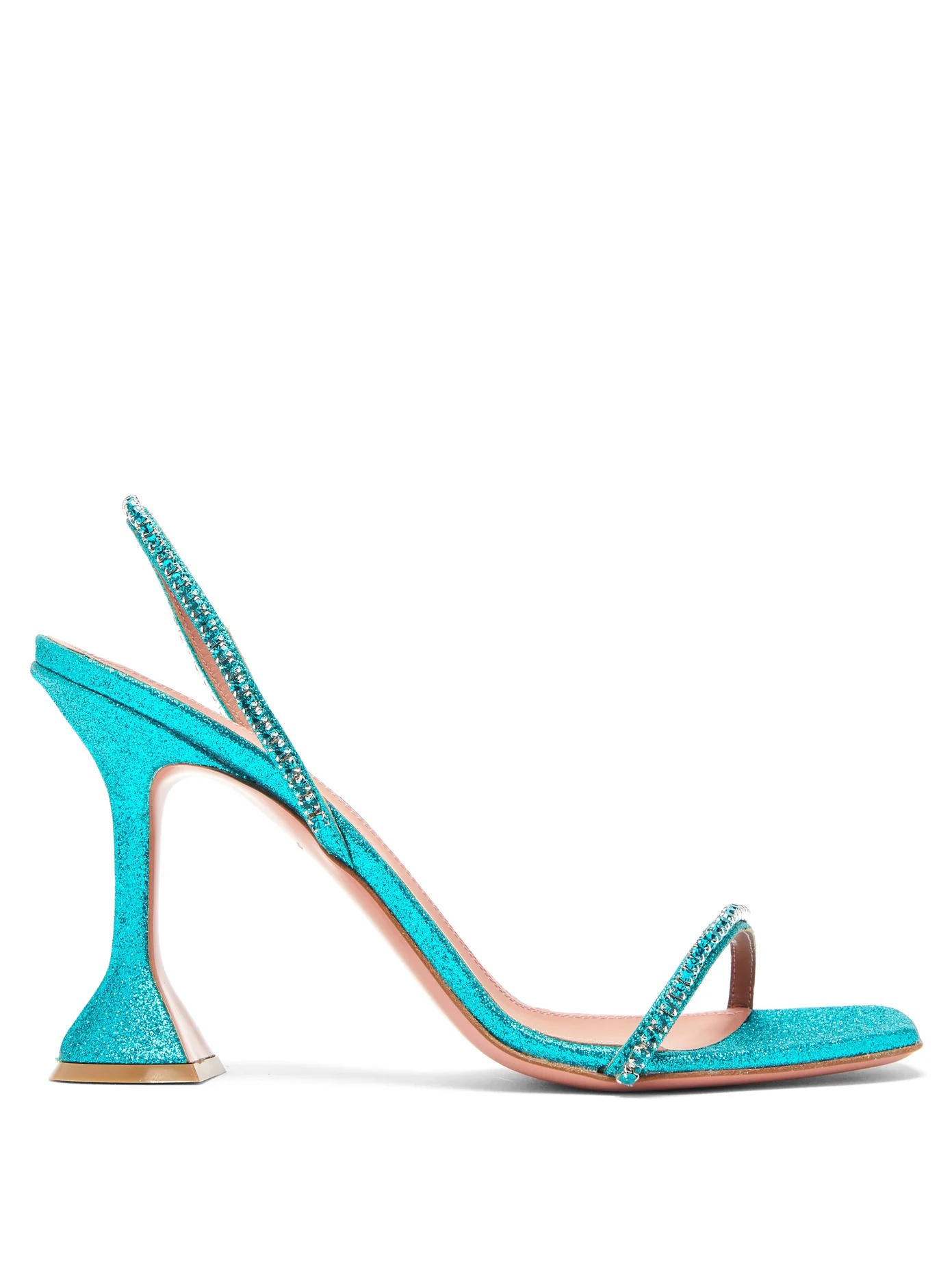 Jade gem-embellished glitter sandals - 1