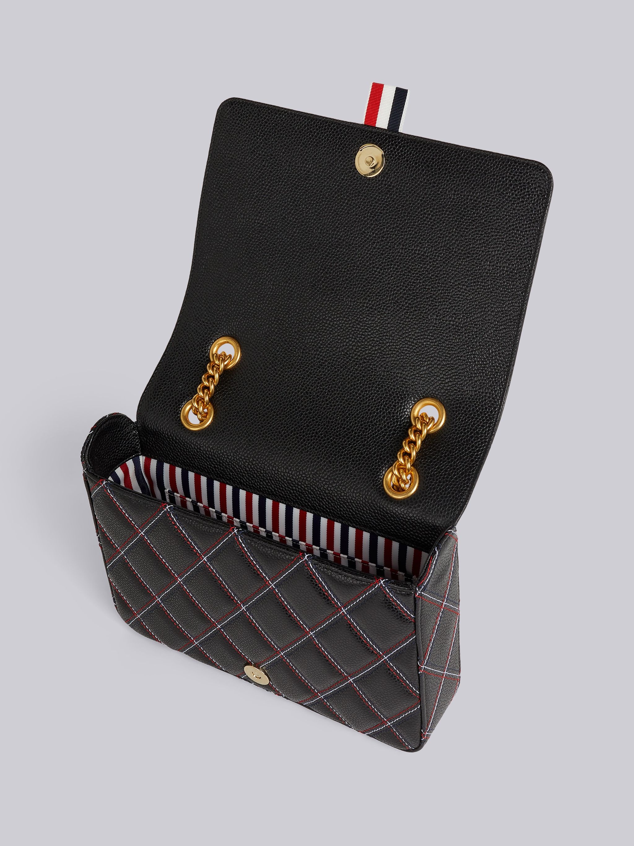 Black Agneau Caviar Multicolor Criss-cross Quilted Small Flap Shoulder Bag - 5