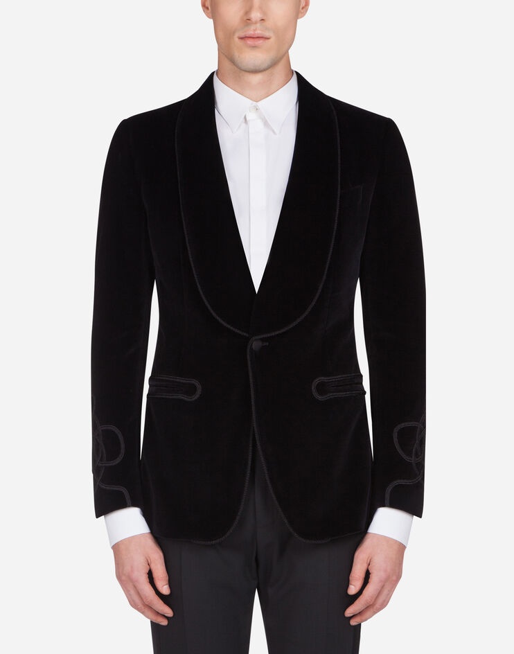 Velvet smoking jacket - 1