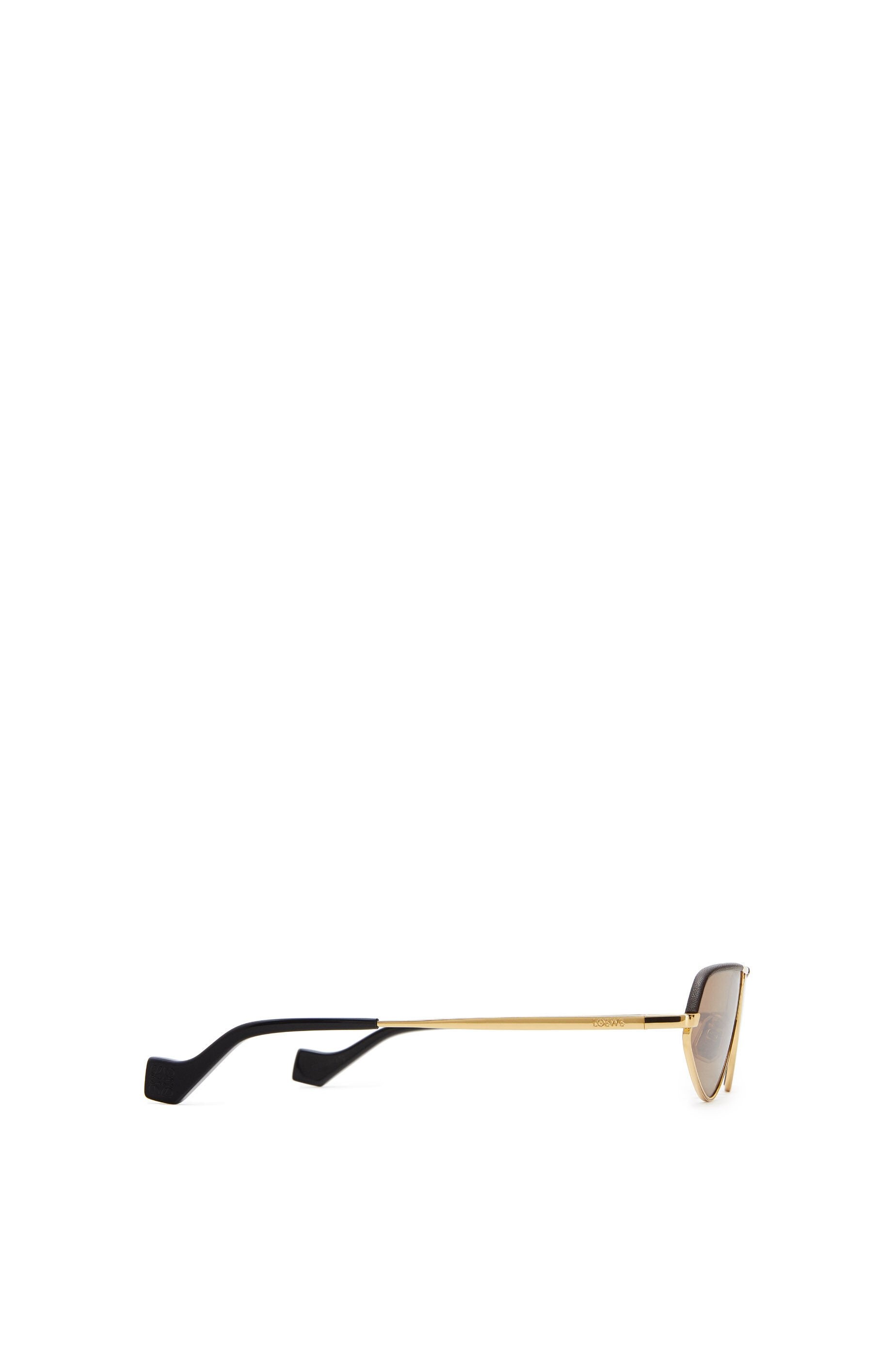 Leather geometric sunglasses - 4