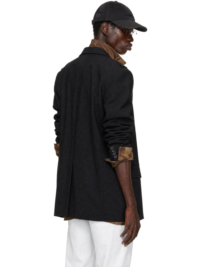 Black Snap Panel Blazer 3