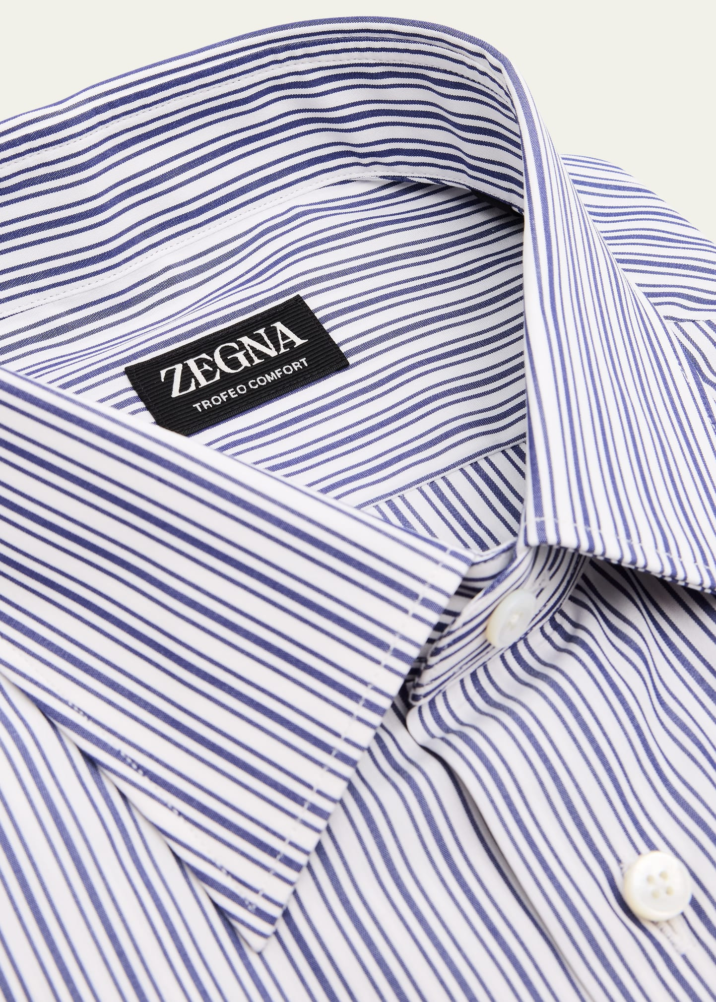 Men's Trofeo Comfort Cotton Stripe Point Collar Dress Shirt - 2