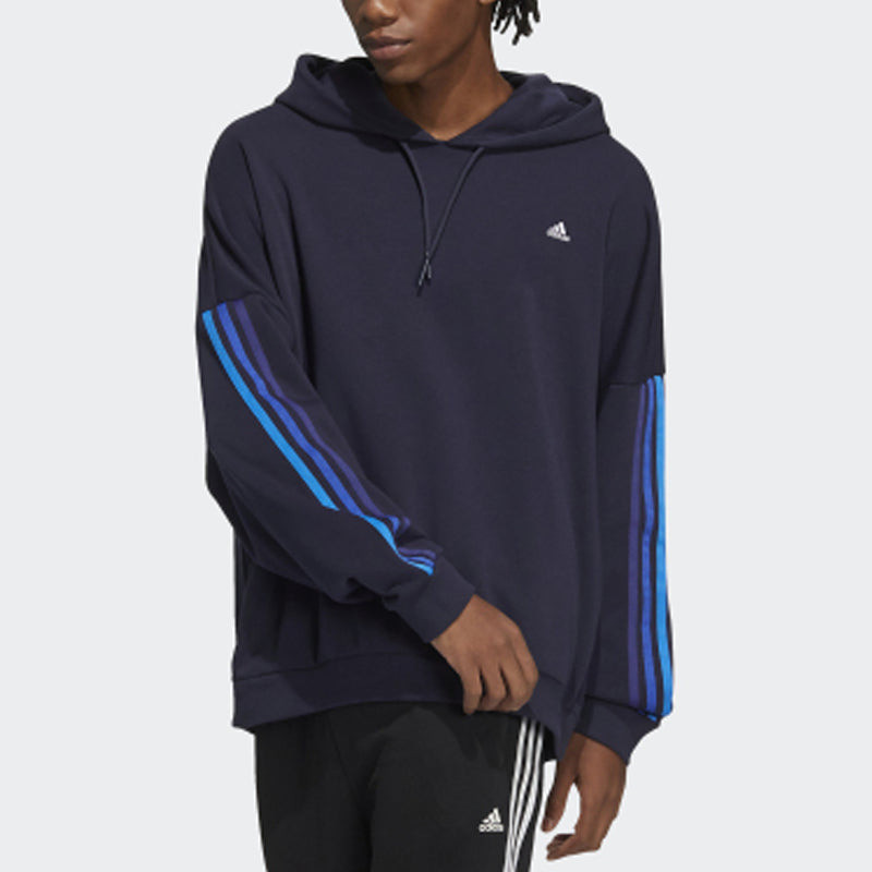 adidas Men's adidas Contrasting Colors Stripe Sports Ink Blue HC9965 outlook