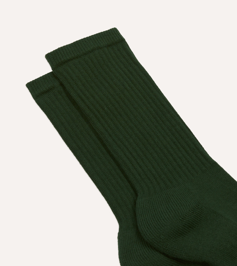 Forest Green Cotton Sports Socks 3