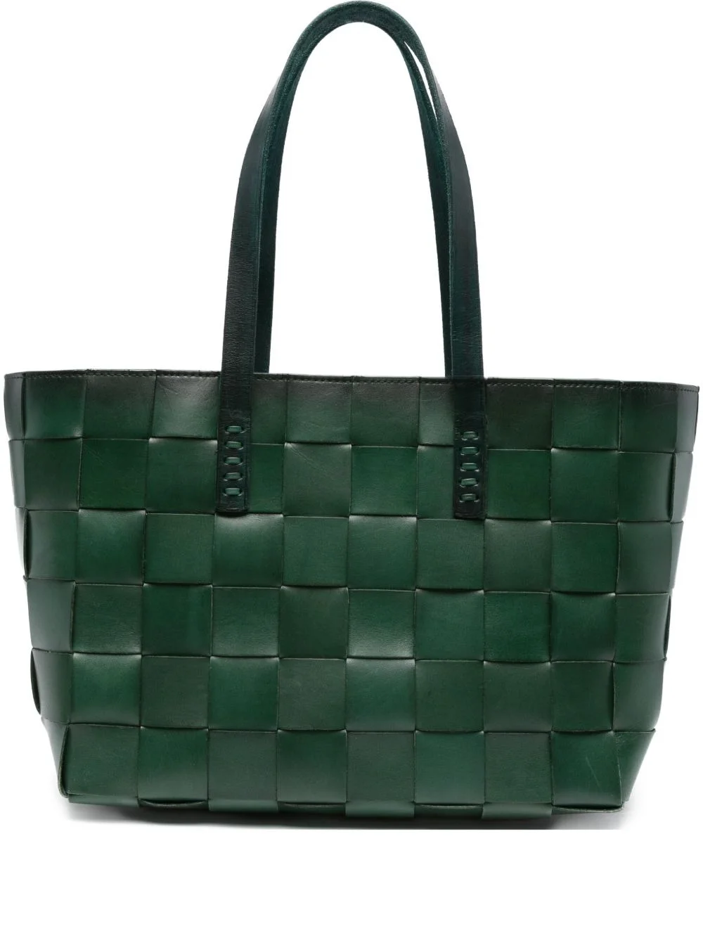woven leather tote bag - 1