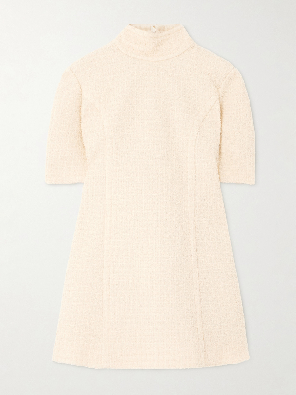 Turtleneck Wool-blend Tweed Mini Dress - 1