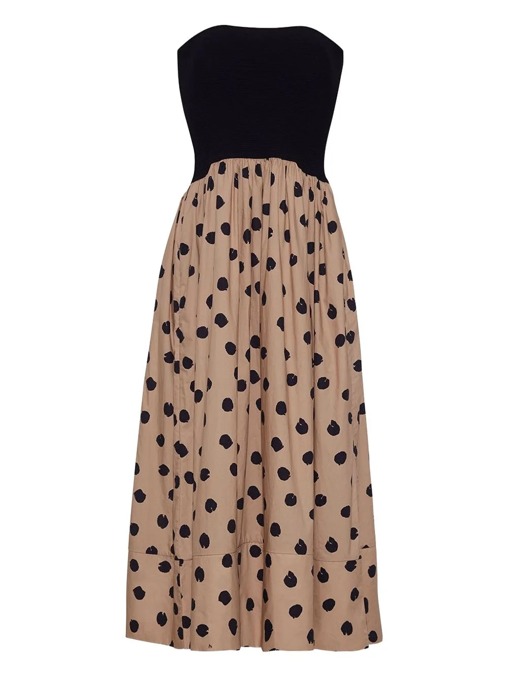 Cynthia strapless spot-print dress - 1