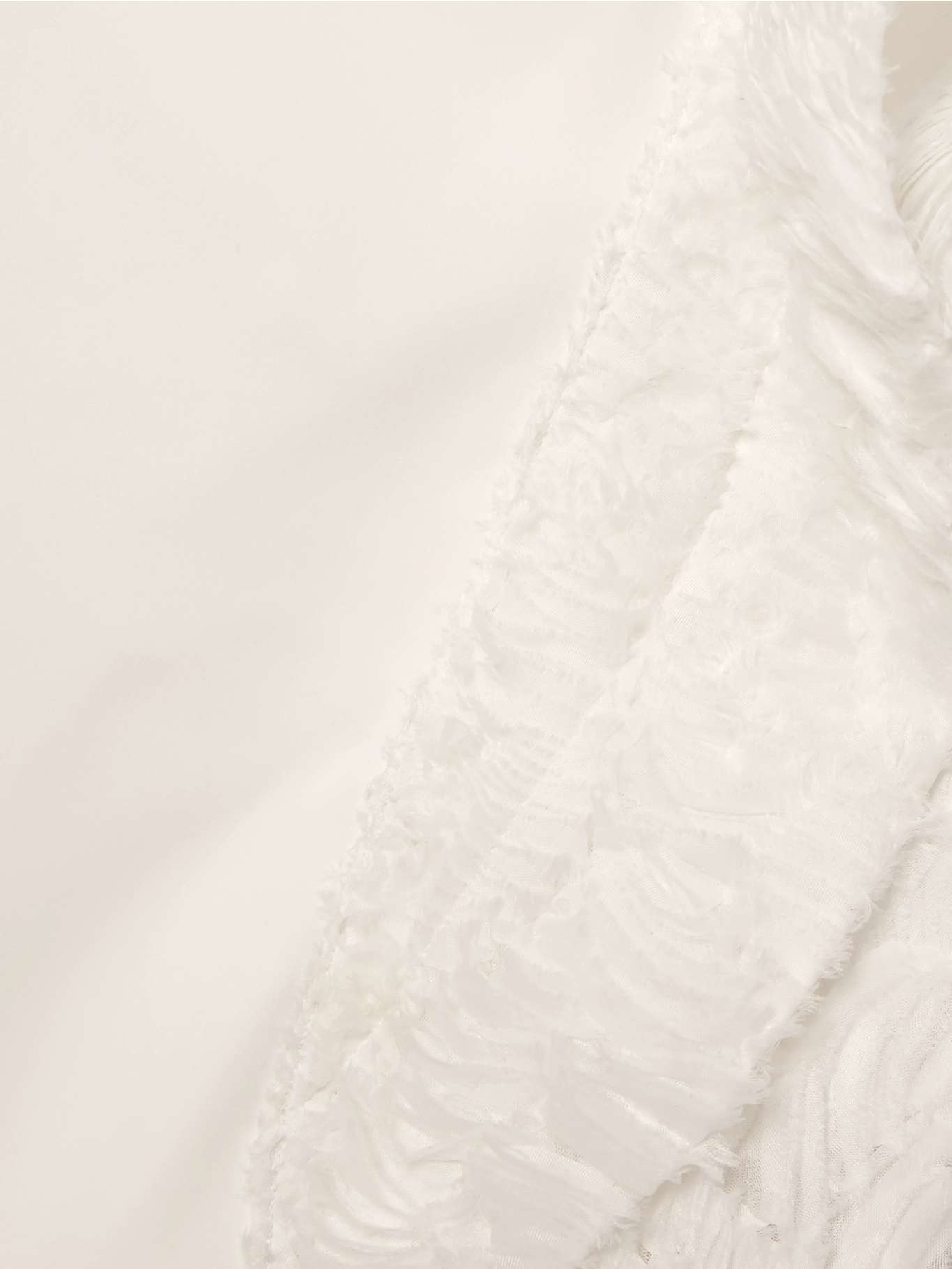 Wishing asymmetric ruffled tulle-trimmed crepe gown White - 4