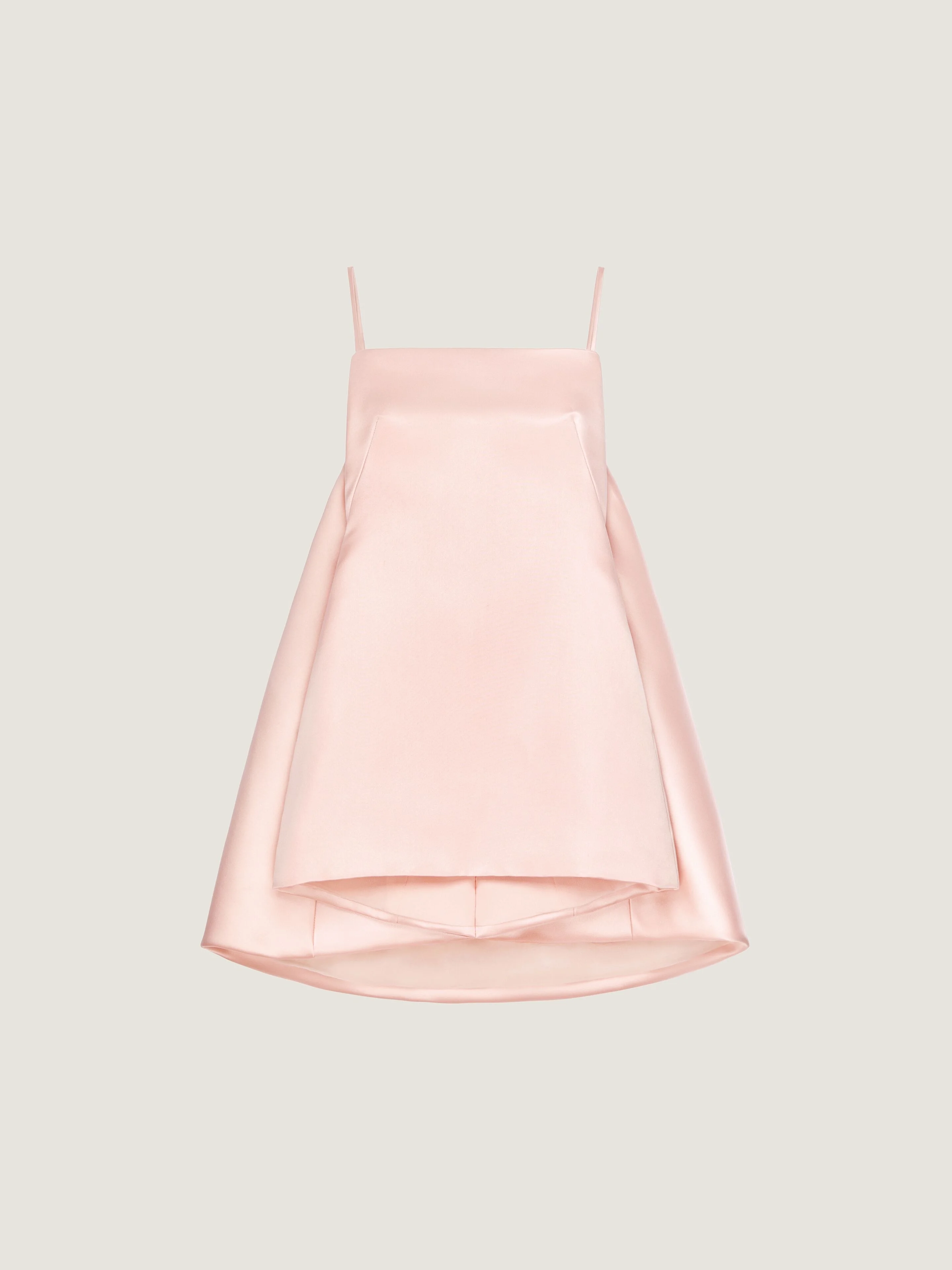 SLICED MINI DRESS IN SATIN WITH CAPE - 1