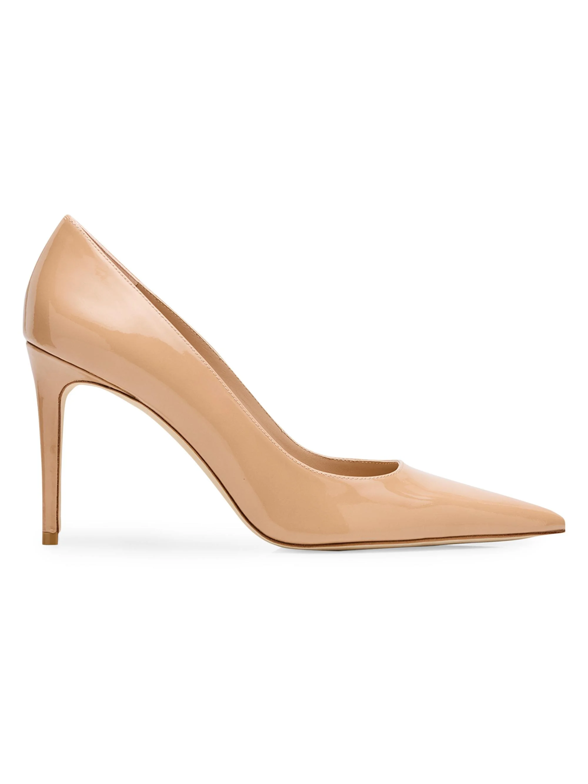 Women's Stuart Power 85 75MM Patent Leather Pumps - Beige - 1