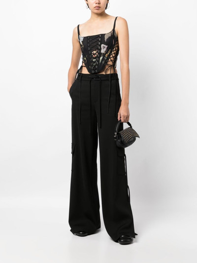 Monse graphic-print lace-up corset outlook