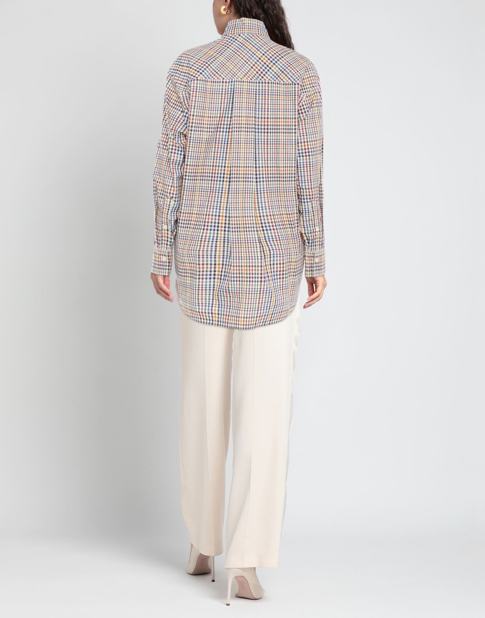 Military green Women's Checked Shirt - 3