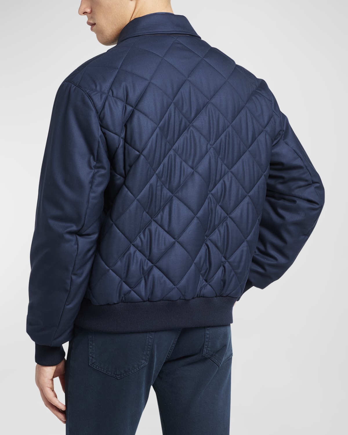 Men's Ampay Quilted Wool Bomber Jacket - 6